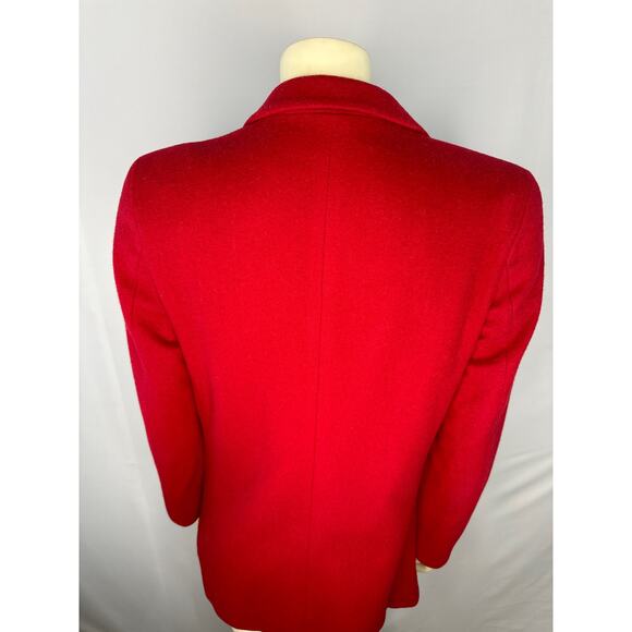 VTG L.L. Bean Blazer Red Wool/ cashmere USA Made One Button Boxy Academia size 6 - Picture 6 of 12